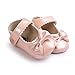 Weixinbuy Baby Girls PU Leather Princess Mary Jane Shoes Soft Sole Bowknot Shoes Rose Gold