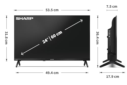 24HF2365E - GOOGLE TV, 24" HD, FRAMELESS, 60Hz, Bluetooth, Sonido 2x3W, HDMI x3, USB x2, Colore nero