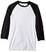 Hanes Men's X-Temp Raglan Baseball Tee, White/Black, Large