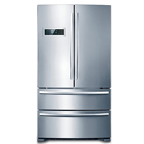 Smad Large Capacity Fridge with French Doors Bottom Freezer Refrigerator in Stainless Steel, 20.7 Cu.Ft.