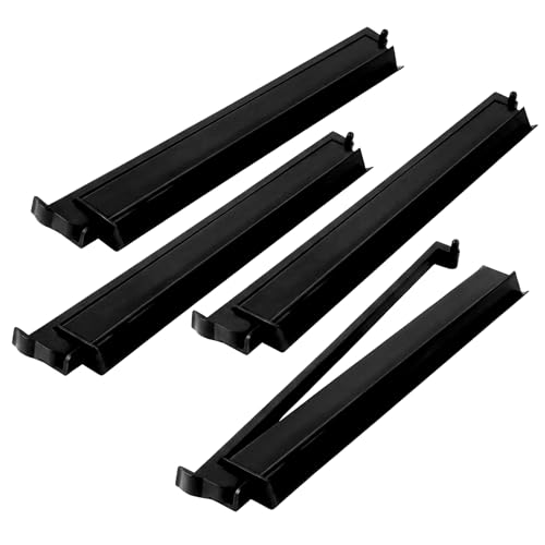 LaRandom 4 Pcs 18.7 Inch Dark Black Acrylic Mahjong Tile Racks with Pushers for Game Night American Mahjong Racks Tile Set for Mah Jong Lovers and Beginners