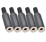Besmelody 5-Pack 3.5mm Female Socket Repair Headphone Earphone 3 Pole TRS Jack Stereo Audio Plug Connector Soldering
