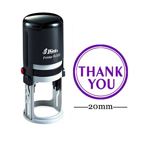 Printtoo Thank You Round Self Inking Thank You Stamp 20mm Mini Shiny Mounted Rubber Stamp