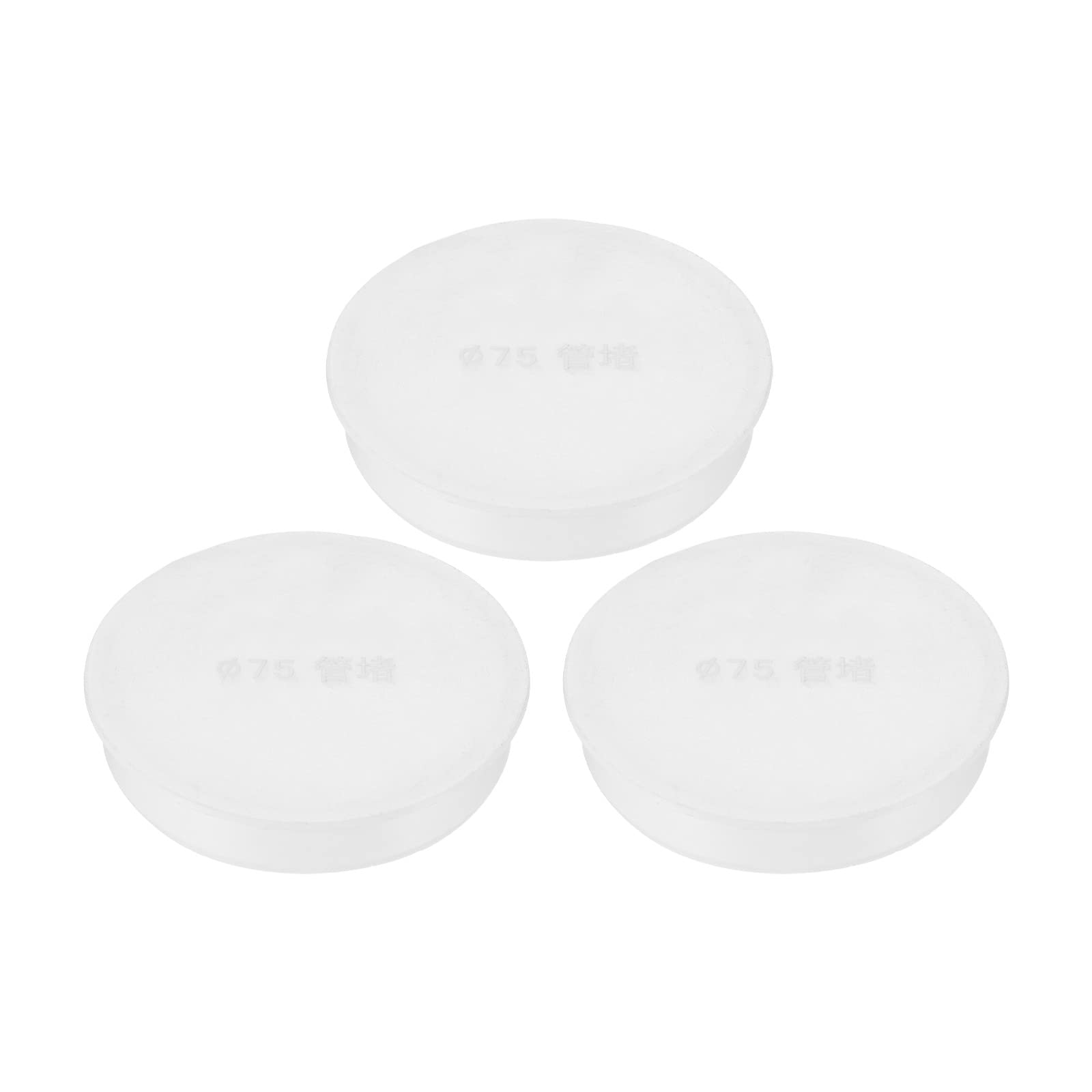 PATIKIL 70mm OD Pipe Hole Plugs, 3 Pack Round Fencing Post Tubing Insert Cover Pipe End Cap for Pipeline Protection, White