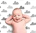 100% Organic Cotton Fitted Sheets for Graco Pack n Play, Babyletto, Pamo Babe, Hiccapop, Dream on Me, Evenflo, Baby Trend, Hygge Hush Portable/Mini Crib/Playards. Cloud and Stripe Pattern