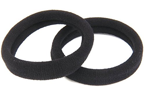 glitteria black rubber bands for children (pack of 12)