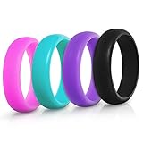 Silicone Wedding Rings For Women - 4 Pack