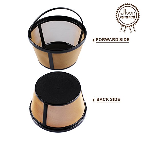 image for Basket Coffee Filter,Permanent Basket-Style Reusable 8-12 Cup Gold Ton