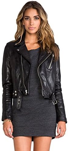 Women's Lambskin Leather Biker Black Jacket
