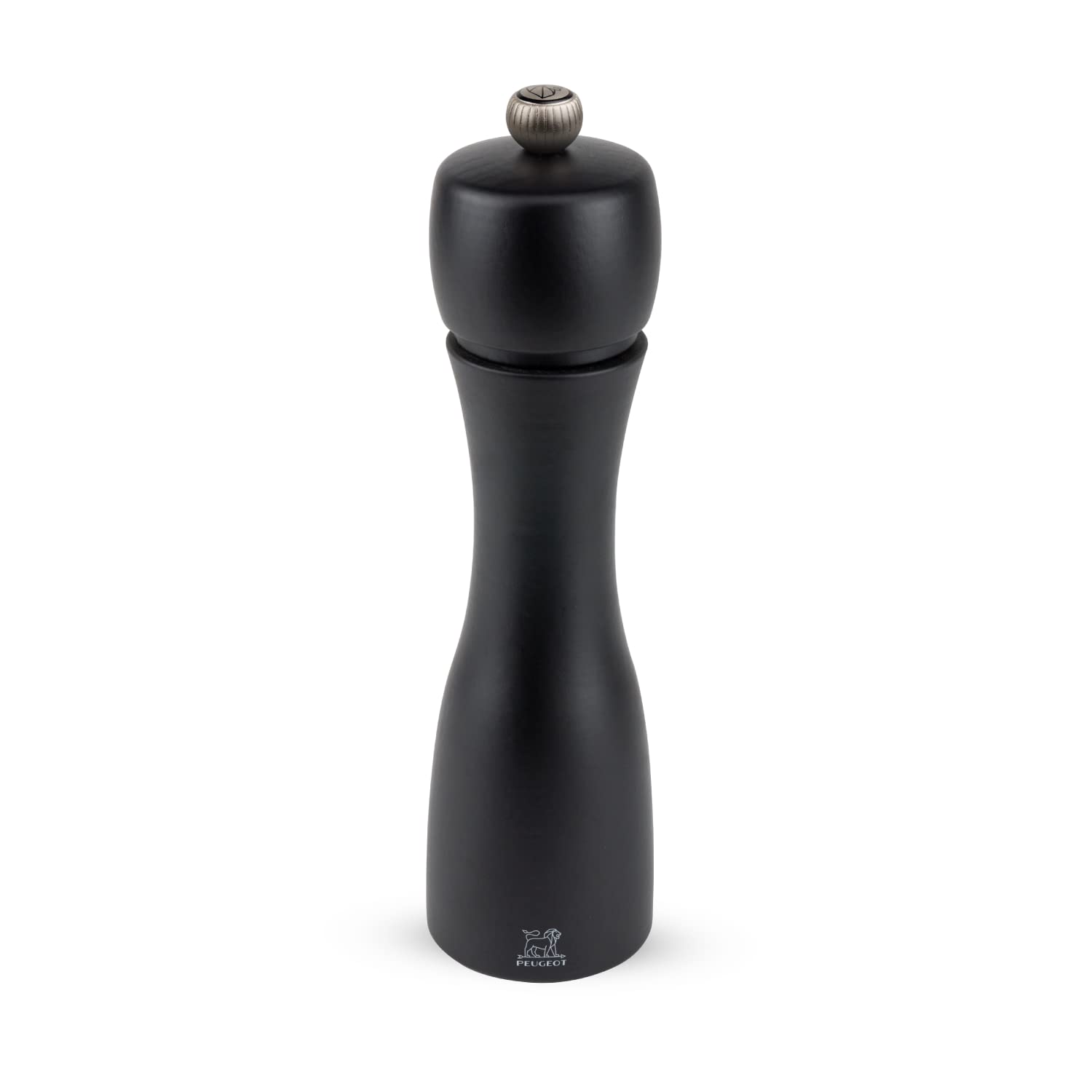 PEUGEOT - Tahiti 20 cm Pepper Mill - Black Pepper Included - Classic Grind System - Made With PEFC Certified Wood - Lifetime Guaranteed Mechanism - Made In France - Matt Black