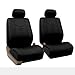 FH Group Front Set Faux Leather Car Seat Covers for Low Back Seat with Removable Headrest, Universal Fit, Airbag Compatible Seat Cover for SUV, Van, Black