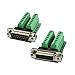 TwinkleBay DB15 Connector to Wiring Terminal Db15 Breakout Board Solder-Free (Male Adapter x 1, Female Adapter x 1 with Nut)