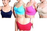 Dona Michi Women's Seamless Sports Bra Pad with Straps