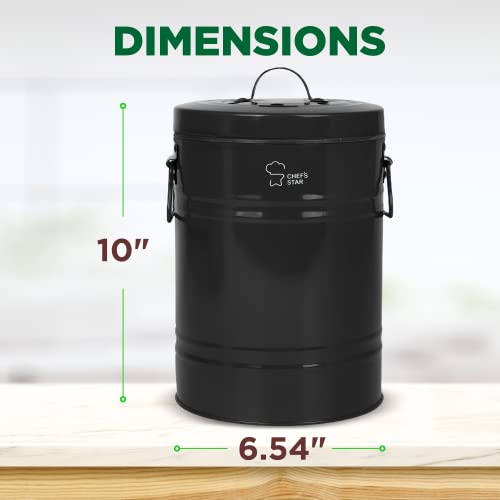 Chef's Star Kitchen Compost Bin, Indoor Garbage Can with Lid, Kitchen Composting Bin with