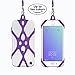 Rocontrip Silicone Case Phone Holder with Detachable Lanyard Strap for iPhone 7 6S iPhone 6S Plus,Samsung, 4.0-5.5 inch (Purple)