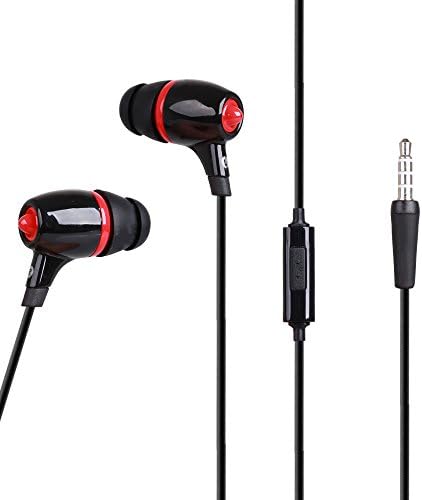 Magenta Running Headphones Over Ear in Ear Noise Isolating Sweatproof Sport Earbuds Earphones with Remote and Mic Earhook Wired Stereo Workout Ear Buds for Jogging Gym Black