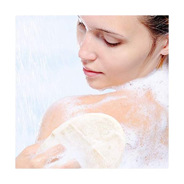 Natural Loofahs Sponge, 2Pcs Soft Exfoliating Bathing Shower Loofah Scrubber Brush for Men and Women for Hot Spring Bath…