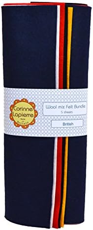 Corinne Lapierre Wool Mix Felt 9 Inch Squares x 5 - British