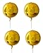 Yalulu 4pcs 22inch Gold/Silver 4D Large Round Sphere Shaped Aluminum Foil Balloon Birthday Party Wedding Baby Shower Marriage Decor Supplies (Gold)