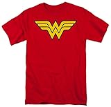Wonder Woman Classic Logo Symbol Tee (Large, Red)