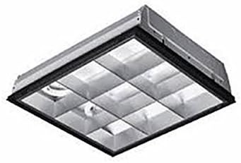 LED Recessed Parabolic Troffer | 2' x 2', 5100 Lumen | 3x15W LED T8 4000K Lamps Included | Black Perimeter | Bright White Light Great For Commercial And Industrial Buildings