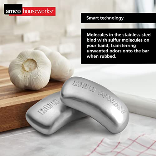 Amco RubaWay Bar Stainless Steel Odor Absorber, 2 Pack Silver