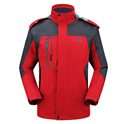 Men's Waterproof Thin Jacket Outdoor Spring Windbreaker Red XL
