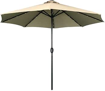 WEWE Sombrillas de Patio sombrillas solares LED para Exteriores con