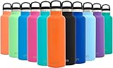 Simple Modern 20 oz Ascent Water Bottle - Vacuum Insulated Standard Mouth Leak Proof Cupholder Friendly 18/8 Stainless Steel Orange Swell Flask - Double Wall Hydro Travel Mug - Autumn