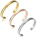 Areke Stainless Steel Cuff Bracelets for Women Girls High Polished Bracelet Bangle Color Gold+Rose Gold+Silver