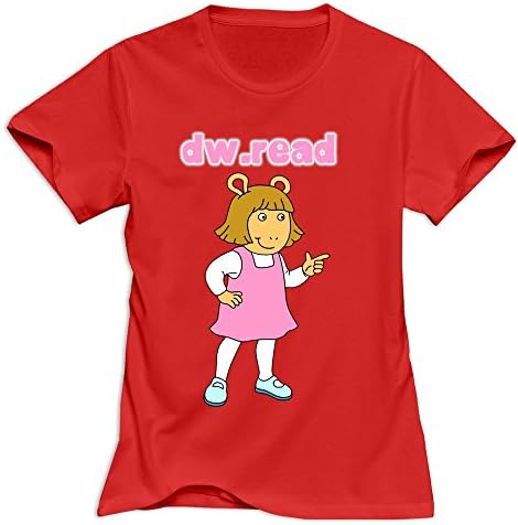Nolysg DW Read T-shirt For Women - M Red Classic Roundneck Shirts