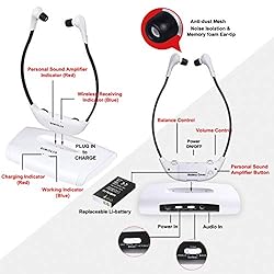 SIMOLIO 2.4G Analog Wireless TV Headsets with 100ft