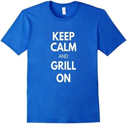 Mens July 4 Keep Calm Grill On Shirt Independence Cool Rad Mens 2XL Royal Blue