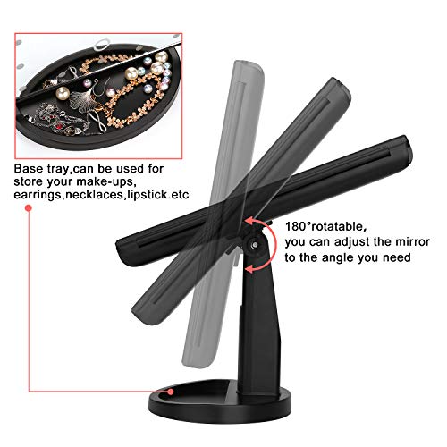 Vanity Mirror, FITNATE 21 LED Brighter Hollywood Mirror, 10X 3X 2X 1X Magnification & 180 Degree Rotation, Touch Screen Control Button with 2 Power Supply Modes USB Port & 4AAA Battery,Gift Card - Thumbnail 6