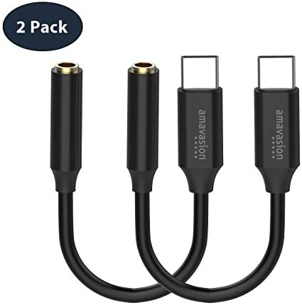 USB C to 3.5mm Adapter Pixel 2/3 Headphone Adapter,Amavasion Type C to 3.5mm Female Noise Cancelling Jack External Audio Stereo Cable with DAC Chipset for Pixel 2/XL/3,HTC,Moto Z, Essential PH-1,LG