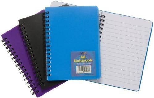 Tiger A6 twinwire plastic cover feint ruled notebook x 1 single, Various