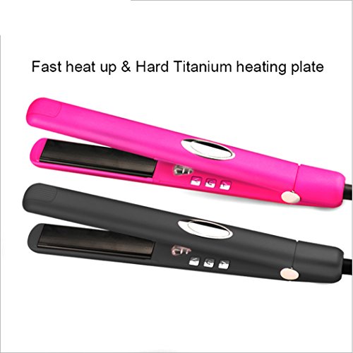 Hair Straightener Upgraded Far Infrared/negative Ion Flat Iron LED Display Automatically Switch Off Hair Straightener Silver Plating-black,pink (Color : Pink) - Thumbnail 3