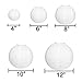 LURICO 15 Packs Chinese/Japanese White Round Paper Lanterns Lamp with Assorted Sizes for Birthday Wedding Party Decorations Crafts
