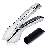 304 stainless steel Garlic Press hand held - Best Crushing And Mincing Kitchen Garlic Press And Peeler Tool With Ergonomic Non-Slip Handle W/ BONUS Peeler - Garlic For Cloves, Ginger, Potato & More