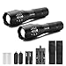 LETMY Rechargeable Flashlight 2 Pack, Super Bright LED Flashlight, Waterproof, Zoomable, 5 Modes Tactical Flashlight with Holster, 18650 Battery & Charger, Great Gift for Camping, Hiking, Emergency