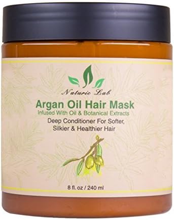 Argan Oil Hair Mask - Deep Conditioner 8 Oz - Hair Treatment Therapy Repair Dry, Damaged Hair - Sulfate Free By Naturic Lab