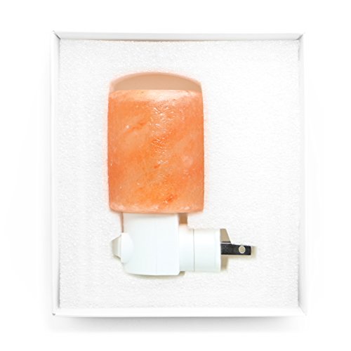 Betus Natural Crystal Himalayan Salt Wall Lamp - Air Purifying Night Light - 360 Rotatable Plug 7W Bulb - Cylindrical