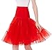 GRACE KARIN Women's Pretty Coat Red Petticoat Christmas Short Bridal Tutu Skirt Underskirt for Wedding Dresses (Red,M)