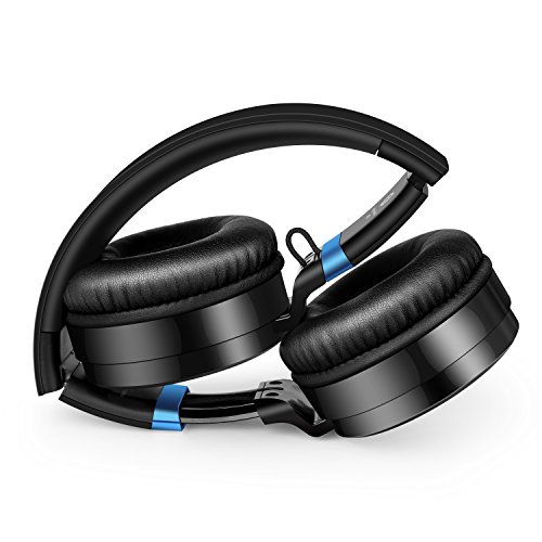 Wireless Headphones, Sound Intone P6 Stereo Bluetooth Headphones with Microphone Over-ear Foldable Portable Music Headsets for Cellphones Laptop Tablet TV Headphones (Black Blue)