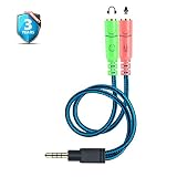 ENVEL 3.5mm Jack Cable Headset Adapter Kit Mutual Convertors for Laptop,Mac,PS4,Smartphone,Xbox One,Tablet Earphone with Headphone/Microphone Simultaneously Y Splitter Audio 2 Female to 1 Male