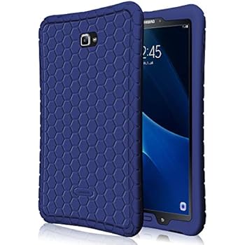 Fintie Silicone Case for Samsung Galaxy Tab A 10.1 (2016 NO S Pen Version), Honey Comb Series Light Weight Shock Proof Cover Anti Slip Kids Friendly for Tab A 10.1 Inch (SM-T580/T585/T587), Navy