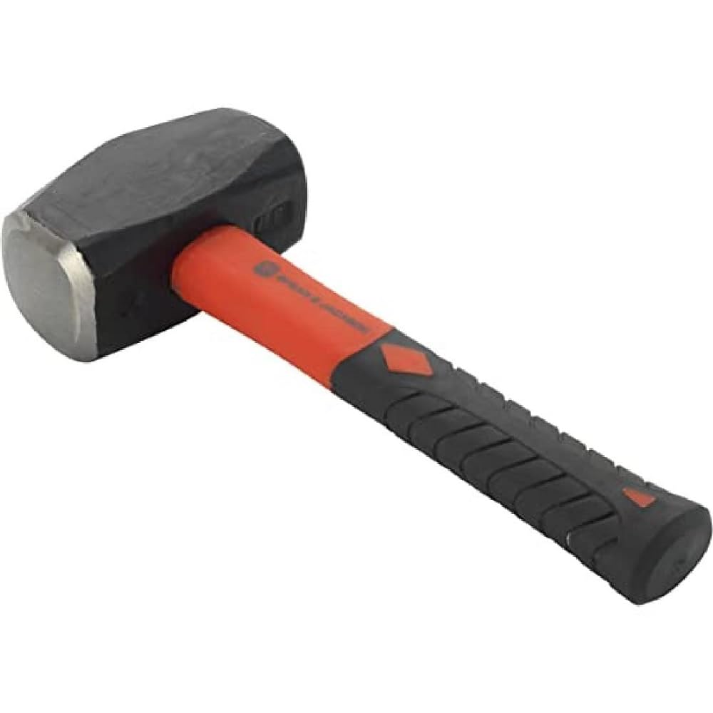 Spear & Jackson SJ-MCH64FG Massette carrée tête forgée 1.8 kg Masses, Black/red, 4 lb