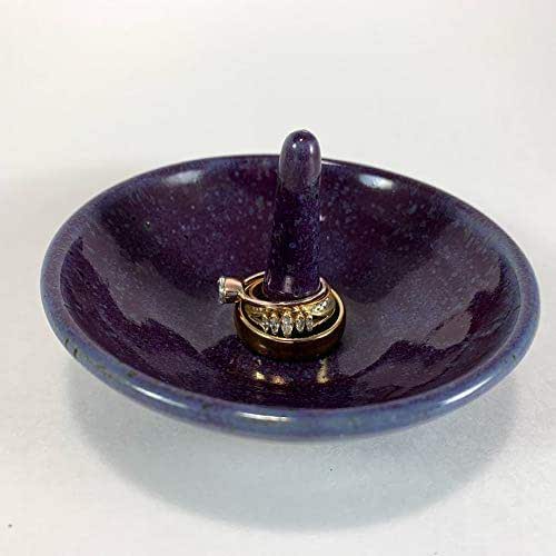 Handmade Ceramic Jewelry Ring Holder in Purple Handmade