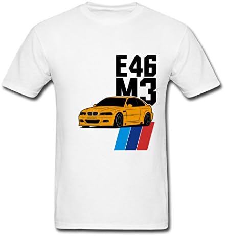 TpIss White E46 M3 Car Classy T-Shirts for Men Medium