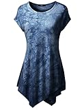BAC Womens Short Sleeve Loose High Low Hem Tunic Top Tees
